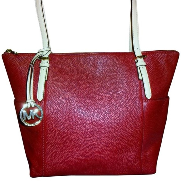 KORS Michael Kors Handbags - SOLD! NEW! M KORS Red TZ JET SET Leather Tote